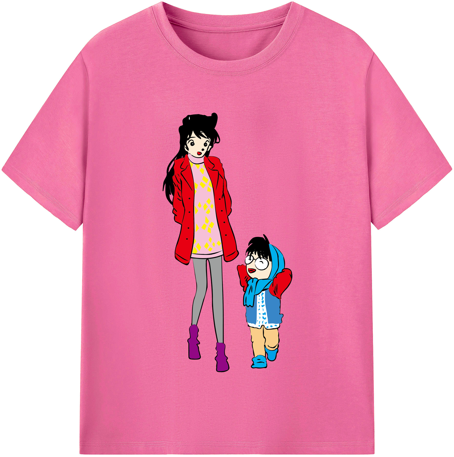 （画像用） 名探偵コナン 江戸川 コナン Detective Conan Conan Edogawa レディースカジュアルプリントTシャツ（綿100％）